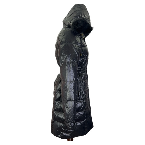 BEA YUK MUI DOWN PUFFER BLACK GOLD NWT  NYLON COAT WITH REMOVEABLE HOOD SZ 42 - Picture 4 of 15